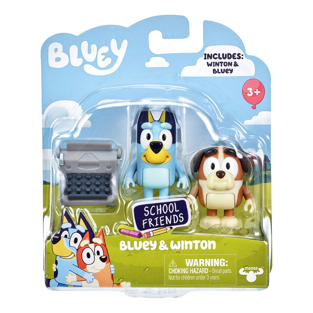Bluey School Friends Bluey & Winton Figurine 2 Pack
