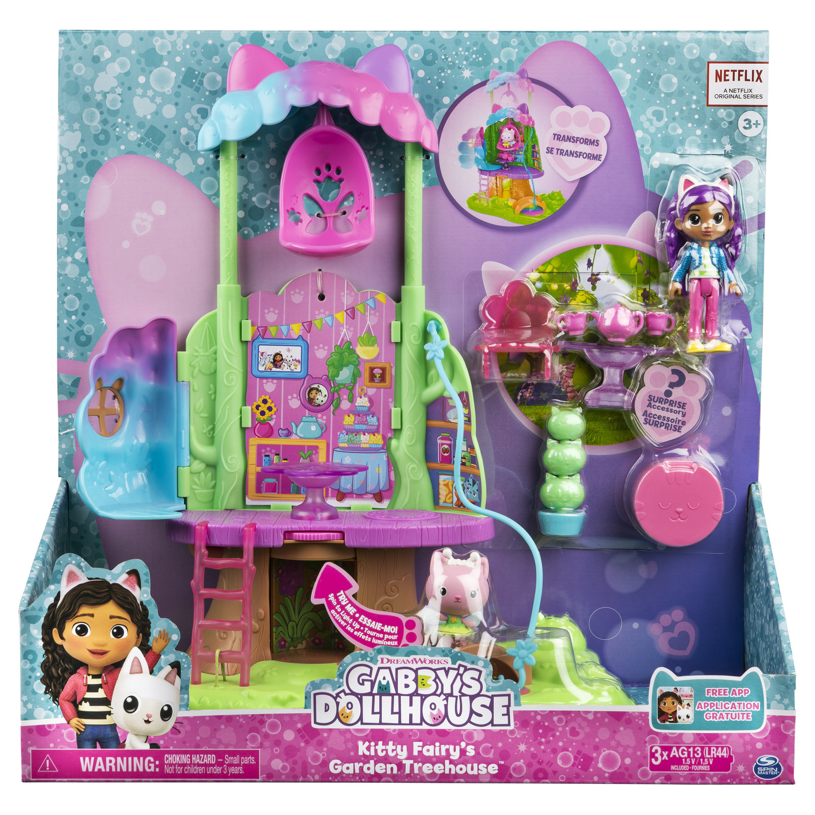 Gabby's Dollhouse Kitty Fairy's Garden Treehouse Playset