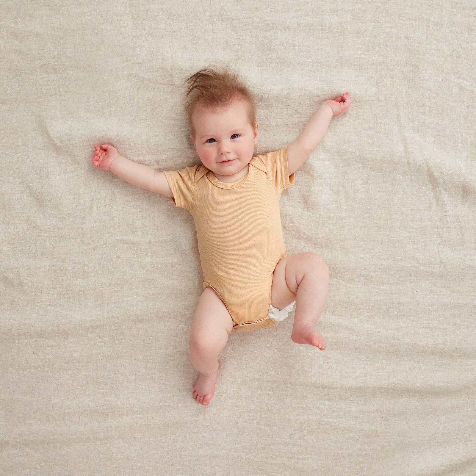 ergoPouch Bodywear Short Sleeved Bodysuit 100 Australian Owned & Made Wheat