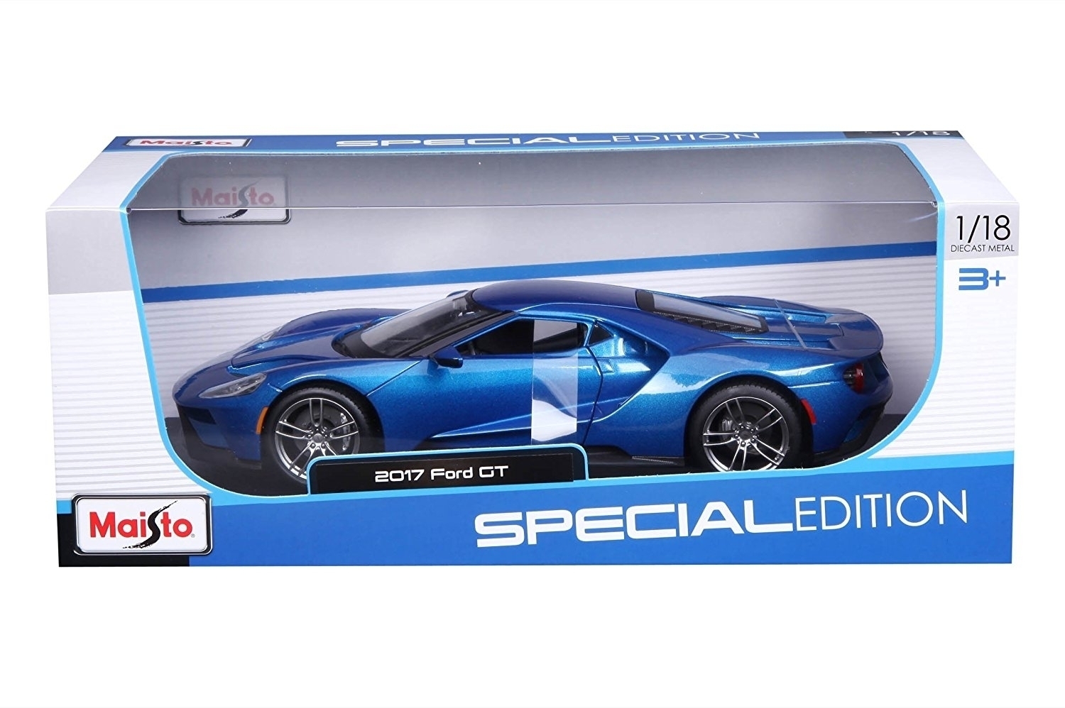 Maisto Special Edition Blue 2017 Ford GT 1 18 Scale 31384