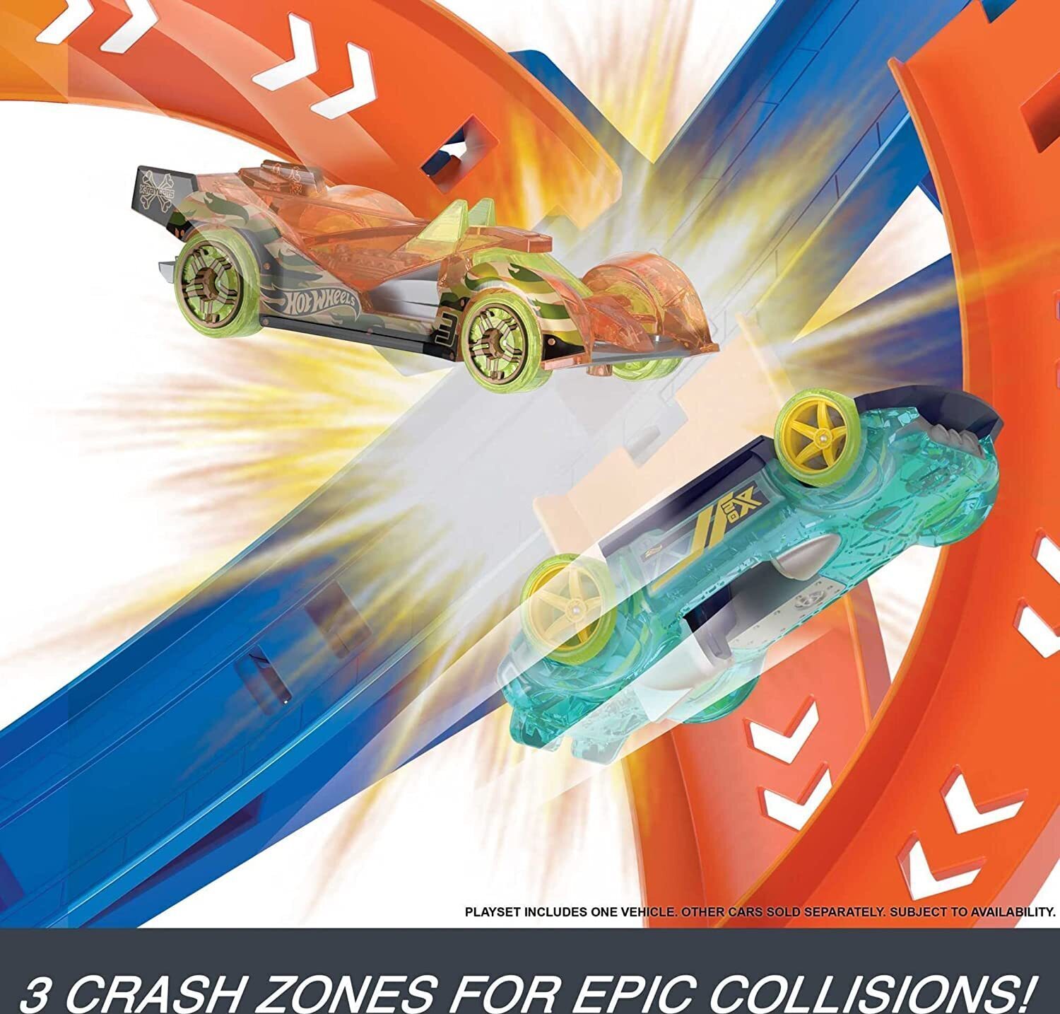 Hot Wheels Spiral Speed Crash Playset with 1 Vehicle