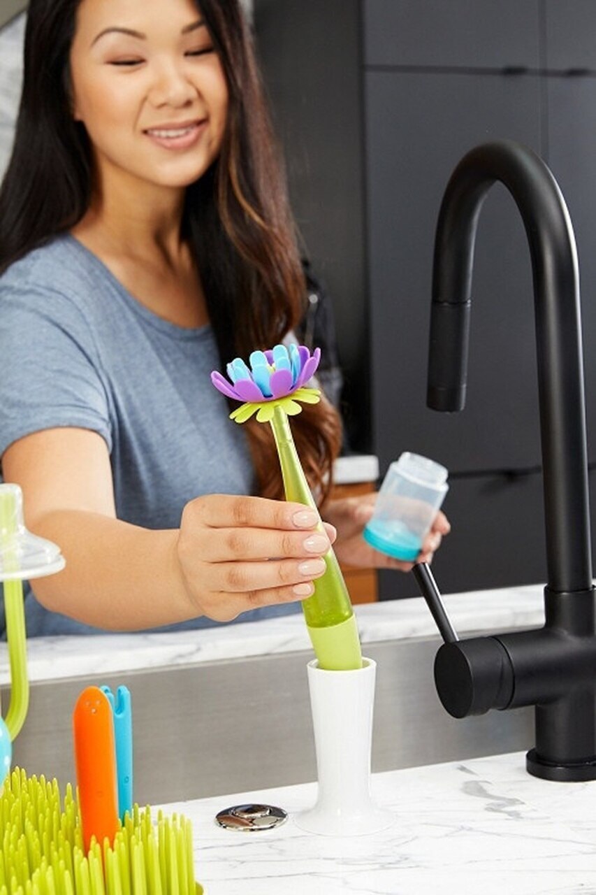 Boon Forb Soap Dispensing Silicone Bottle Brush