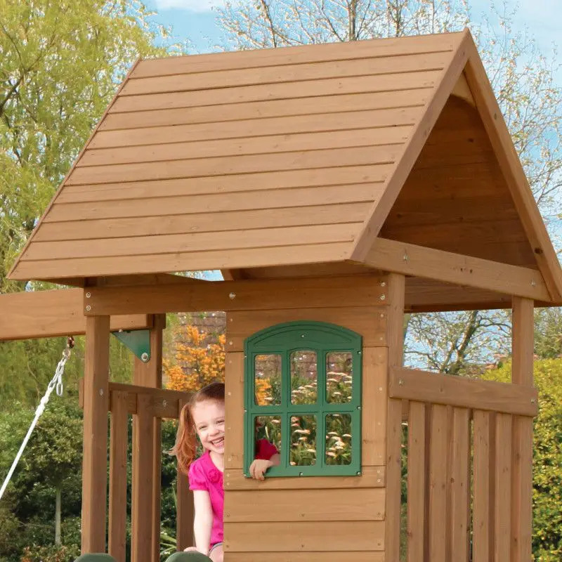 KidKraft Windale Fort Wooden Swing & Slide Play Set