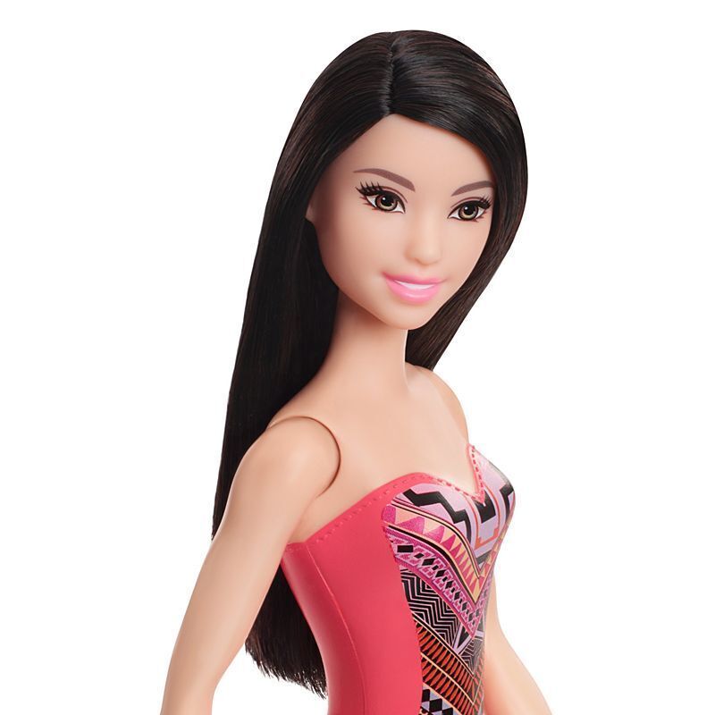 Barbie Beach Doll Black Hair Wearing Pink Swimsuit 887961804157 Ebay 