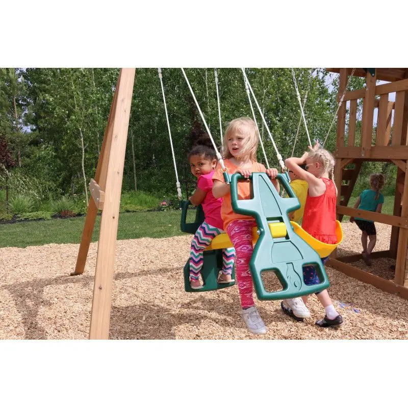 KidKraft Windale Fort Wooden Swing & Slide Play Set