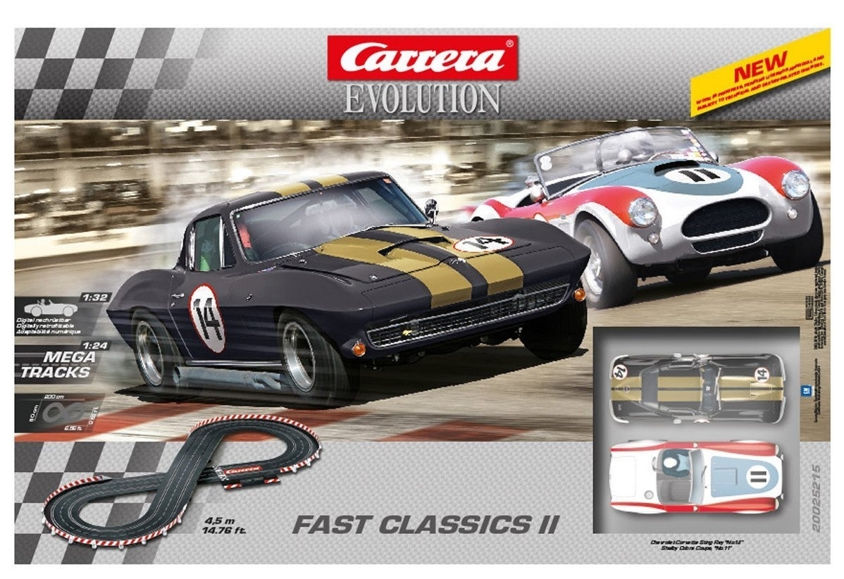 Carrera Evolution Analog 1:32 Fast Classics II Slot Car Set 25215