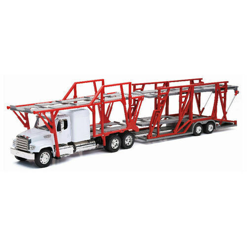 New Ray Freightliner 114SD Classic XL Car Carrier Truck White 1 32 scale diecast with plastic parts