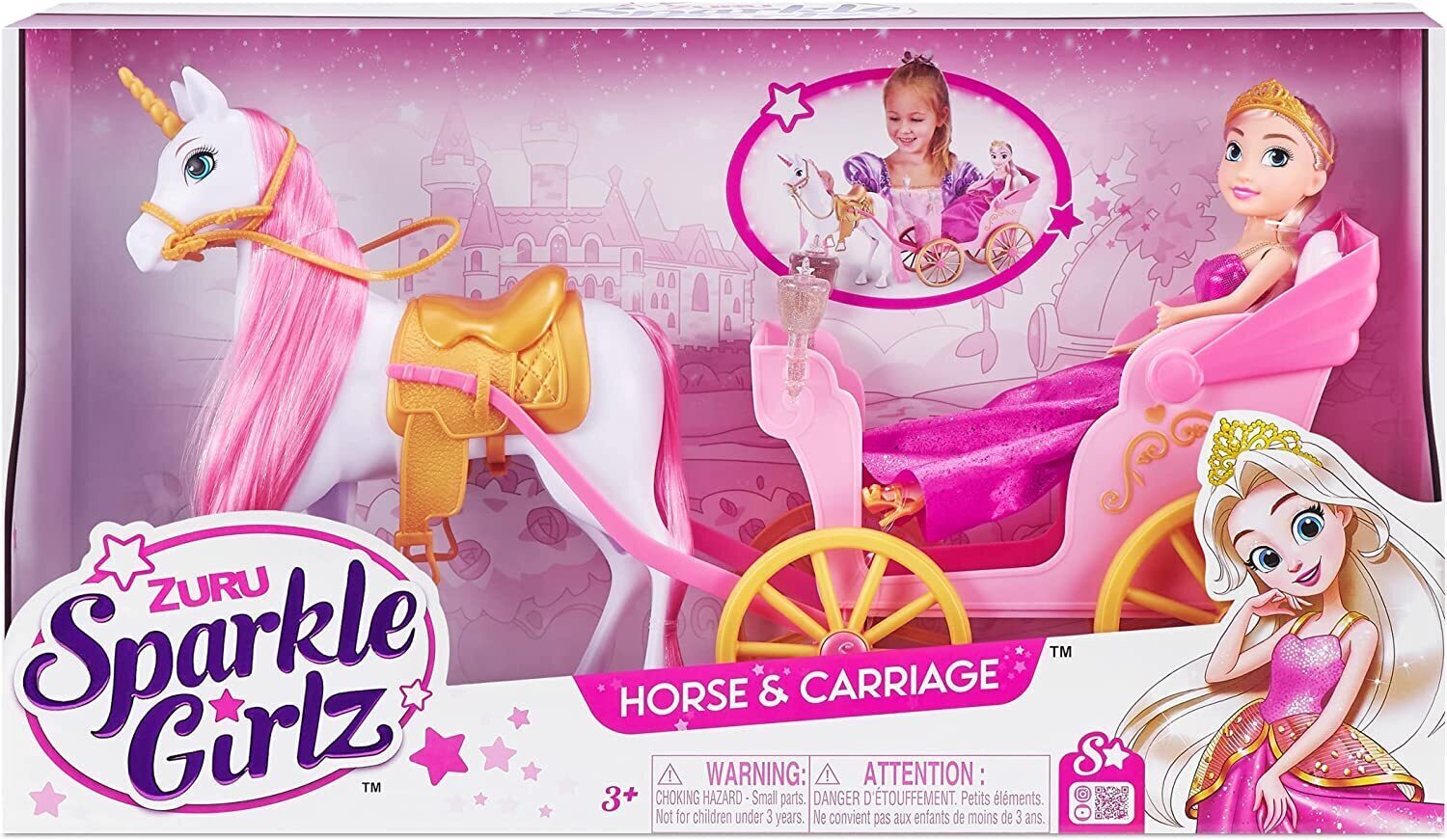 Zuru Sparkle Girlz Princess Doll With Horse & Carriage