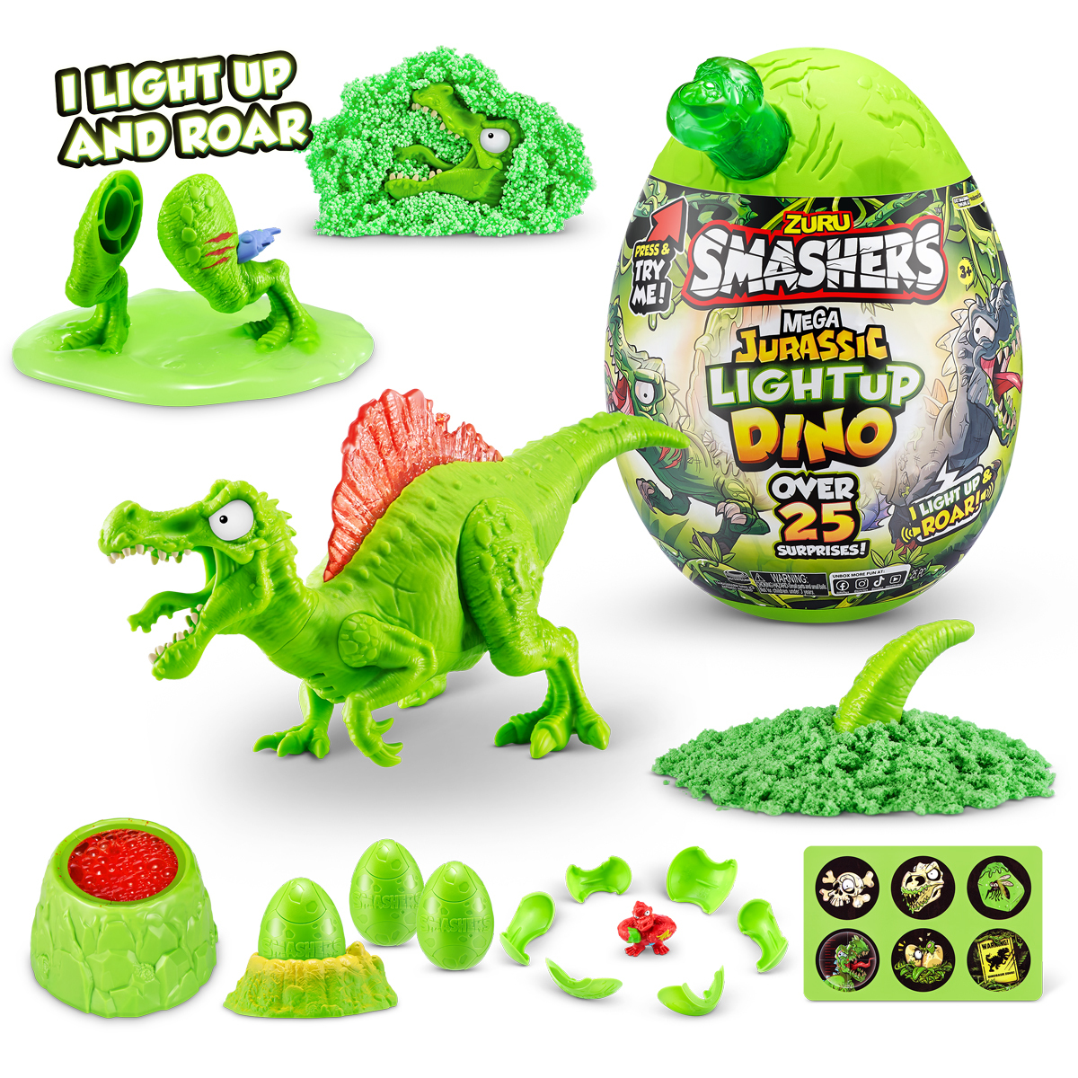 Zuru Smashers Mega Jurassic Light Up Dino Egg Toy