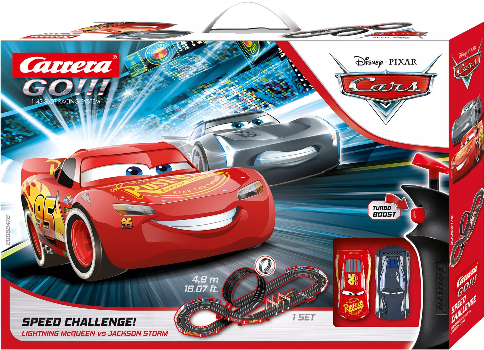 Carrera GO!! Disney Cars Speed Challenge 1:43 Scale Slot Car Set 62476