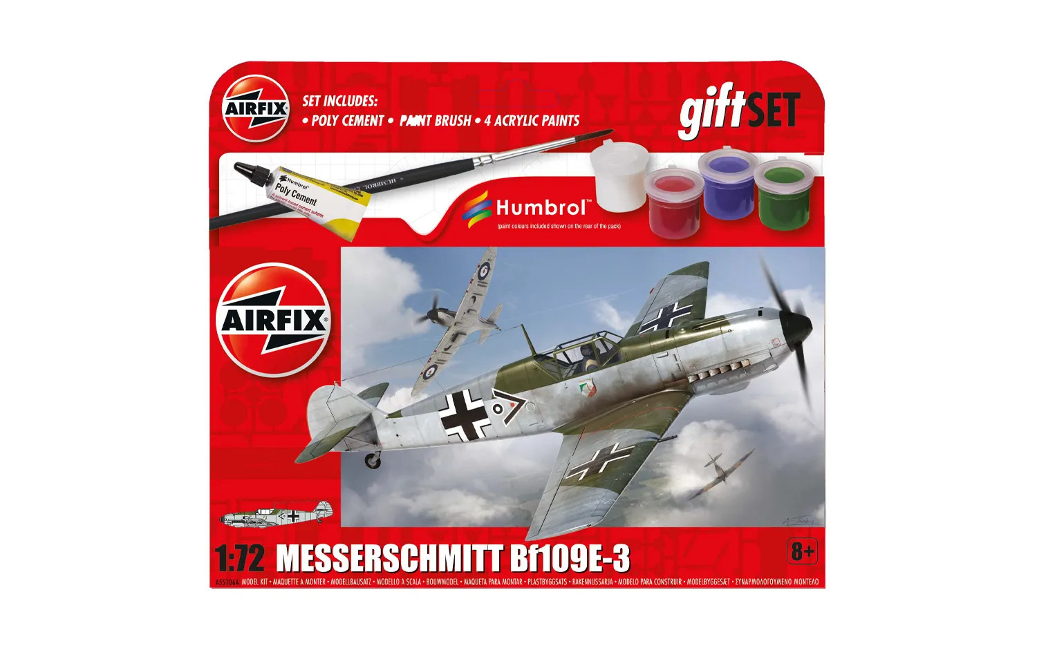 Airfix Starter Set Model Kit Messerschmitt Bf109E3 172 scale inc
