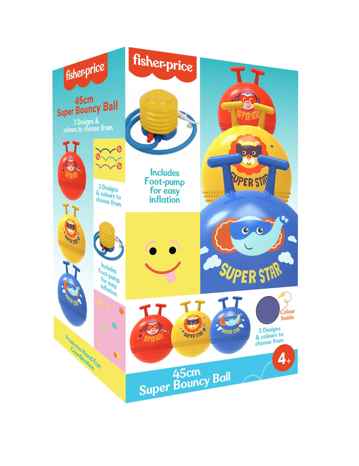 Fisher Price Super Bouncy Ball 45cm Assorted Colours One Supplied