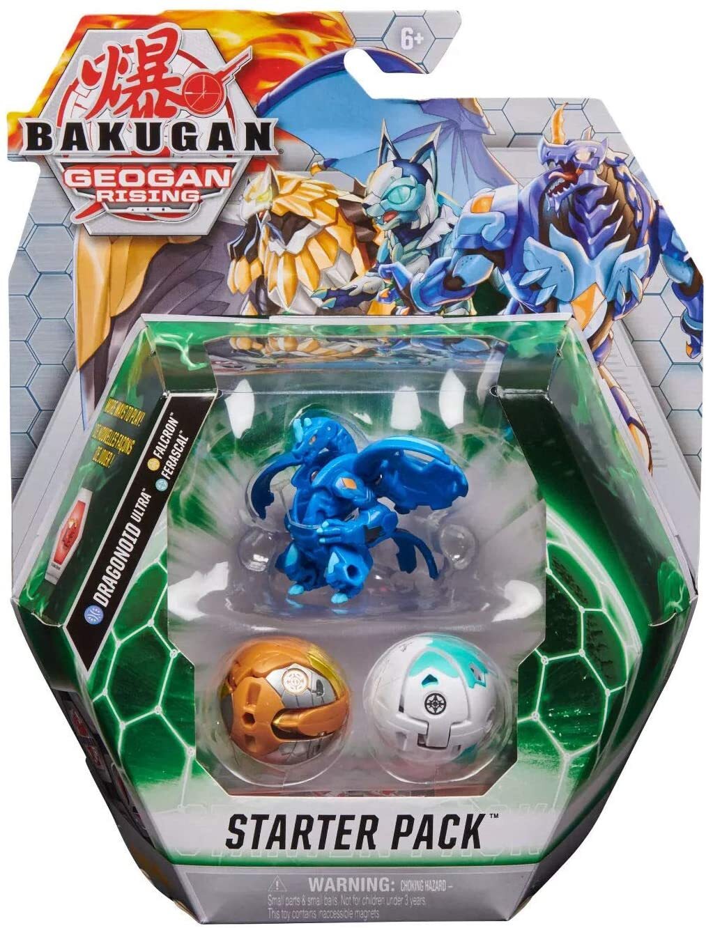 Bakugan Geogan Rising Aquos Dragonoid Ultra Aurelus Falcron Haos Ferascal Starter Pack
