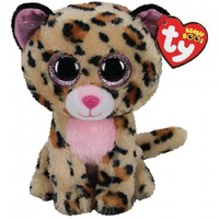 TY Beanie Boos Medium Livvie Leopard Brown/Pink TY36490