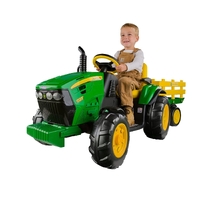 Peg Perego John Deere 12V Ground Force Tractor & Trailer made in USA