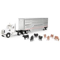 Tomy Big Roads Freightliner 122SD Semi with Cattle Trailer 1:32 Scale 47362