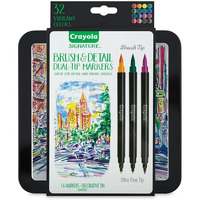 Crayola Signature Brush & Detail Dual-Tip Markers 16pk 586501