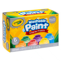 Crayola Washable Kids Paint Metallic 6 Pack 545000