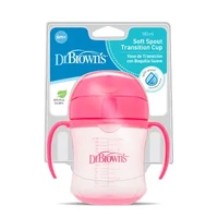 Dr Browns 180ml Soft Spout Transition Cup w Handles - Pink