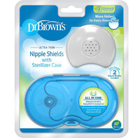 Dr Brown's Nipple Shields Size 1 with Steriliser Case 2pk BF016