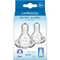 Dr Brown's Level 4 Narrow Neck Bottle Teats 2pk 313ANX
