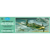 Guillow's North American P-51D Mustang 1:25 Scale Rubber Powered Flying Balsa Model Kit GUI-905