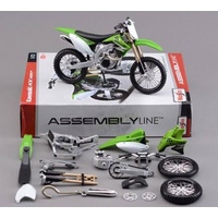 Maisto Assembly Line Kawasaki KX450F dirt bike diecast model kit 1:12 scale