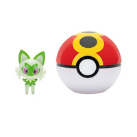 Pokemon Clip 'N' Go Sprigatito Figurine + Repeat Ball 95057