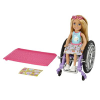 Barbie Chelsea Doll With Wheelchair and Ramp HGP29