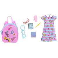 Barbie Clothes, Deluxe Bag With School Outfit And themed Accessories HJT42