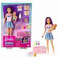 Barbie Skipper Babysitters Inc Doll and Accessories - Brown/Purple Hair HJY33