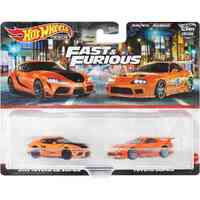 Hot Wheels Premium Car Culture 2 Pack Fast & Furious 2021 Toyota GR Supra & Toyota Supra HBL96