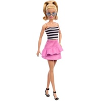 Barbie Fashionistas Doll #213 Blonde With Stripe Top and Pink Skirt MATFBR37