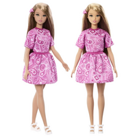 Barbie Fashionistas Style Doll #249 Pink Dress with Light Brown Hair MATFBR37