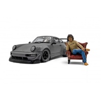Solido 2024 Porsche RWB Nargo Grey w/ Akira Nakai 1:18 Scale Diecast S1807517