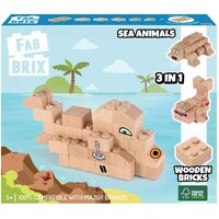 Fab Brix Wooden Bricks Sea Animals FB1807 **