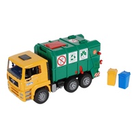Bruder Commercial MAN TGA Garbage Truck Rear Loading - Yellow & Green Ltd Edition 01030