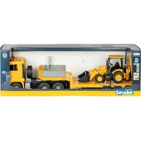 Bruder Commerical MAN TGA Low Loader Truck w/JCB Midi CX Backhoe Loader 1:16 Scale 01654