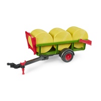Bruder Agriculture Round Bale Collector Trailer with 3 Round Bales 1:16 Scale 02204