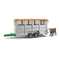 Bruder Livestock Trailer with 1 Cow 1:16 Scale 02227