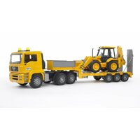 Bruder MAN TGA Low Loader Truck w/JCB 4CX Backhoe Loader 1:16 Scale 02776