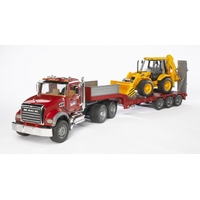 Bruder Mack Granite Low Loader with JCB 4CX Backhoe 1:16 Scale 02813