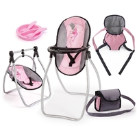 Bayer High Chair 9 in 1 Set Pink Grey