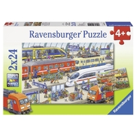 Ravensburger Busy Train Station 2x24pc Puzzle RB09191