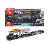 Dickie Toys Car Carrier Transporter with 3 cars - Black Truck DK92145
