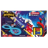 Carrera First Battery DC Batwheels Time For Action Slot Car Set 63047