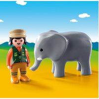 Playmobil 1.2.3 Zookeeper with Elephant 9381**