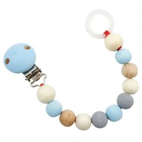Hess-Spielzeug Pacifier/Dummy Chain Natural Blue
