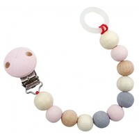 Hess-Spielzeug Pacifier/Dummy Chain - Natural Pink