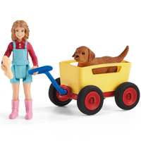 Schleich Puppy Wagon Ride Toy Figure SC42543**